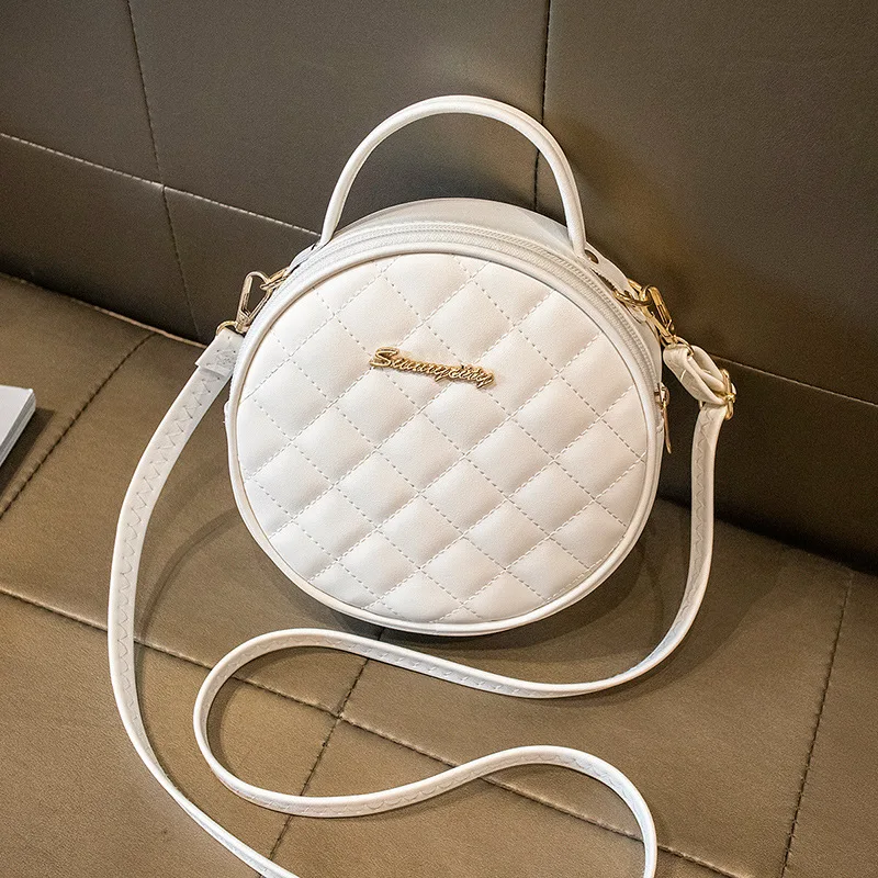 Bolso de mensajero Retro para mujer, mochila redonda a la moda, Color sólido, 2024