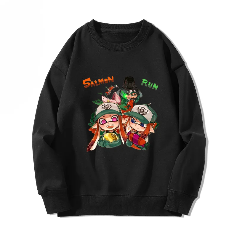 Anime Splatoon 3 Oversized Hoodie Women Men O-neck Long Sleeve Pullover Crewneck Sweatshirt Casual Tracksuit Y2K Clothes