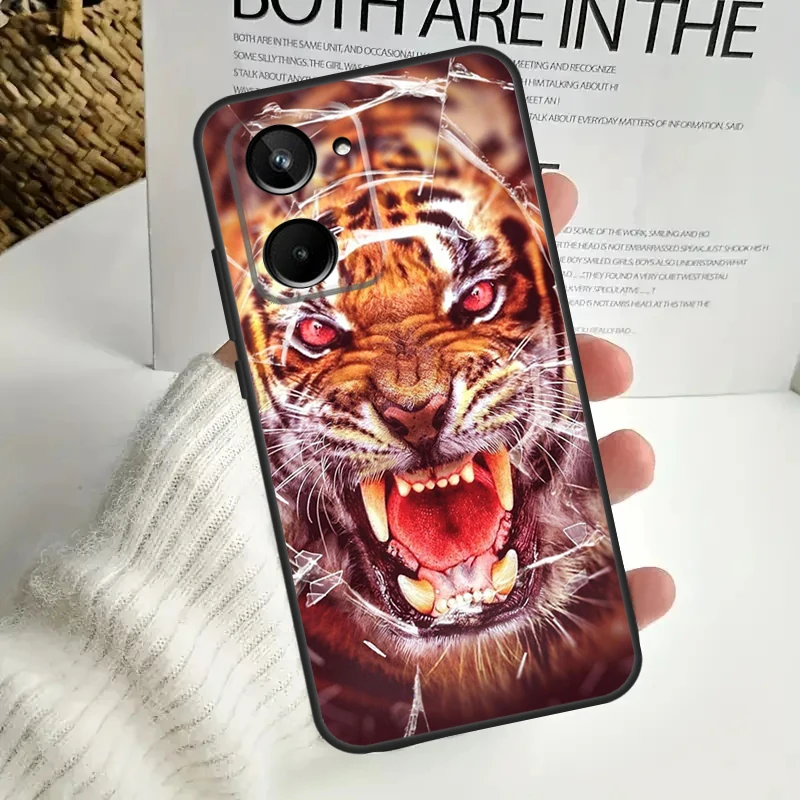 Ferocious Tiger Animal For Realme GT Neo 5 GT5 9 10 11 12 Pro Plus C30 C31 C33 C35 C25s C21Y C51 C55 C67 C53 Case