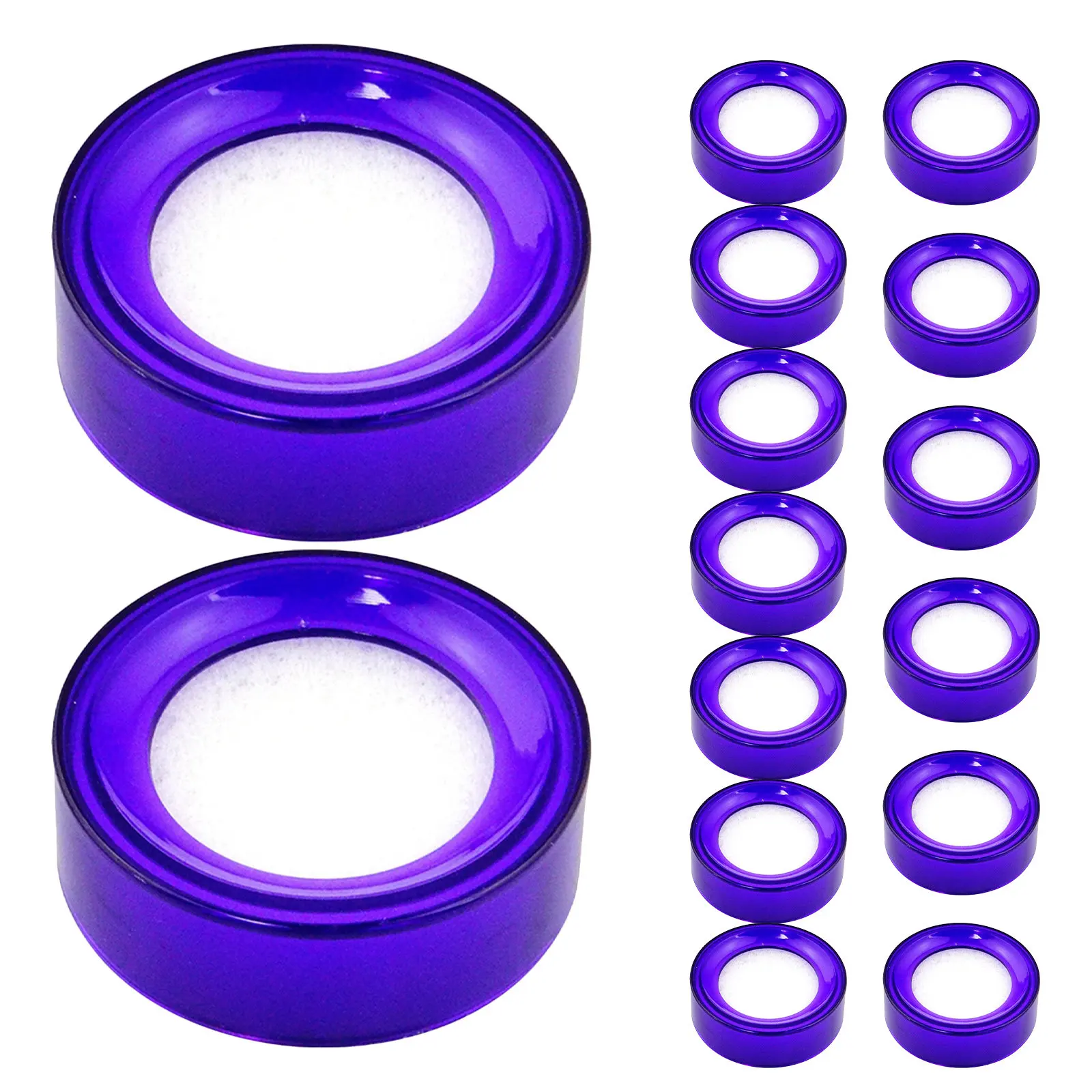 

15Pcs Clear Purple Sponge Cup Moistener for Efficient Money Counting Document Sorting Fingertip Wetting Stamp Envelope