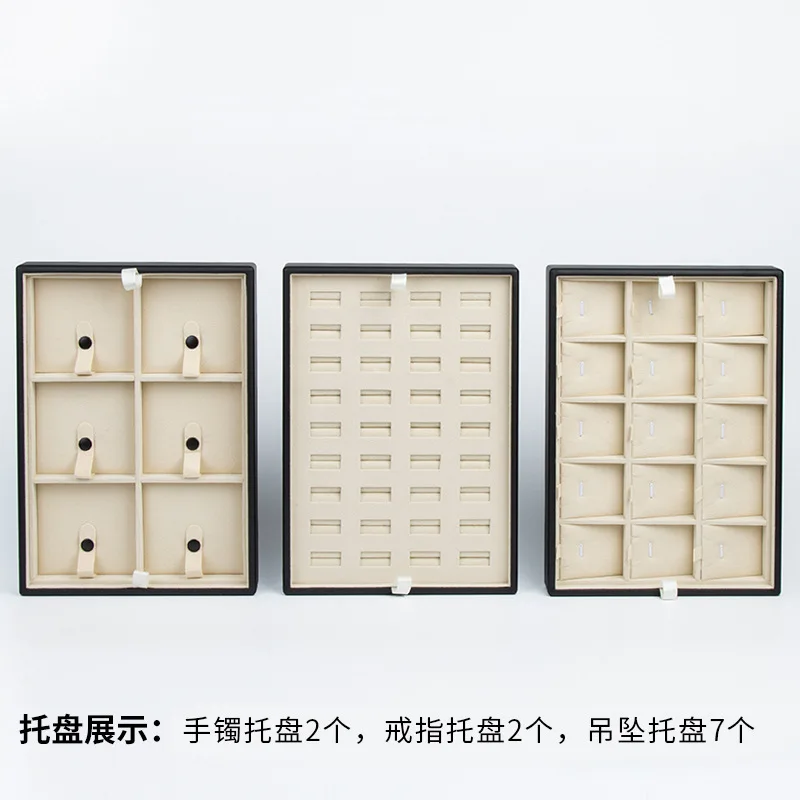 Jewelry box, ring pendant bracelet display trolley case, exhibition travel jewelry box.
