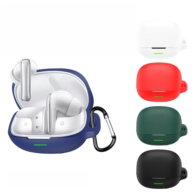 For QCY MeloBuds N65 Earphone Protective Cover Silicone Shock Absorbing Anti-Scratch Wireless Headphone Case With Hook view 3