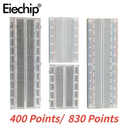 Breadboard branco transparente sem solda, placa do teste do PWB, 830 ou 400 pontos, 830 ou 400 furo, DIY, 1Pc