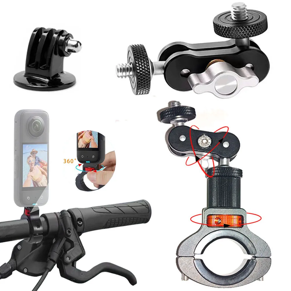 Bike Bicycle Handlebar Holder Mount for GoPro 13 12 11 10 9 Insta360 X3 X4 DJI Osmo Action 4 5 Pro Cameras Mountain Bike Mount