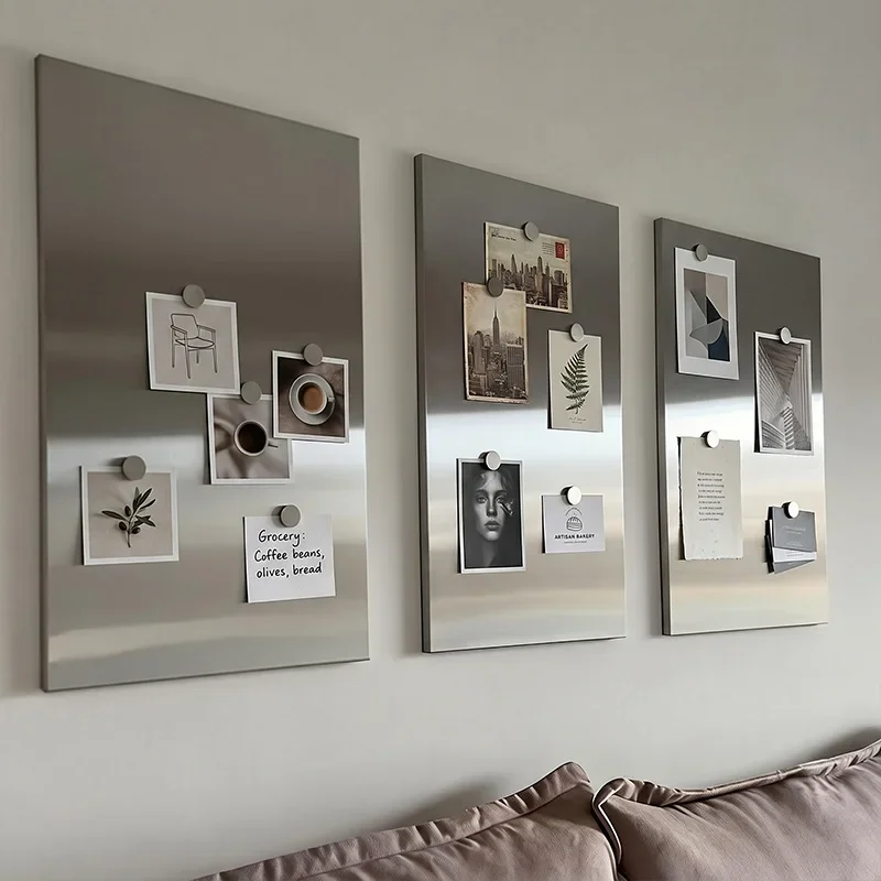 Stainless Steel Magnetic Frameless Painting Office Living Room Modern Simple Room Layout Occlusion Beautification Photo Display
