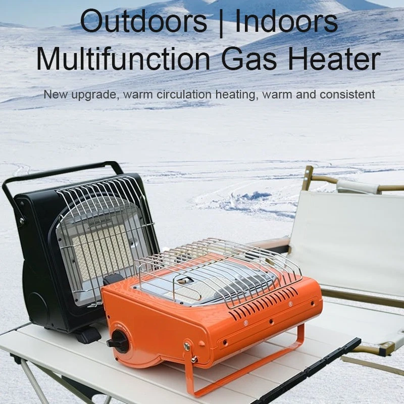 2 in 1 Camping Gas Heater & Grill Portable Indoor Outdoor Propane Butane Warmer Stove