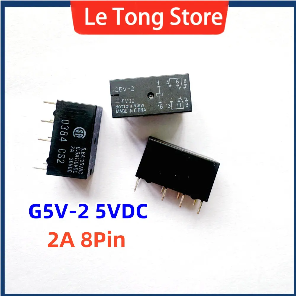 5 10PCS Relay G5V-2-5VDC G5V-2-12VDC G5V-2-24VDC Two open two closed 2A 8PIN Original Signal Relay For OMRON