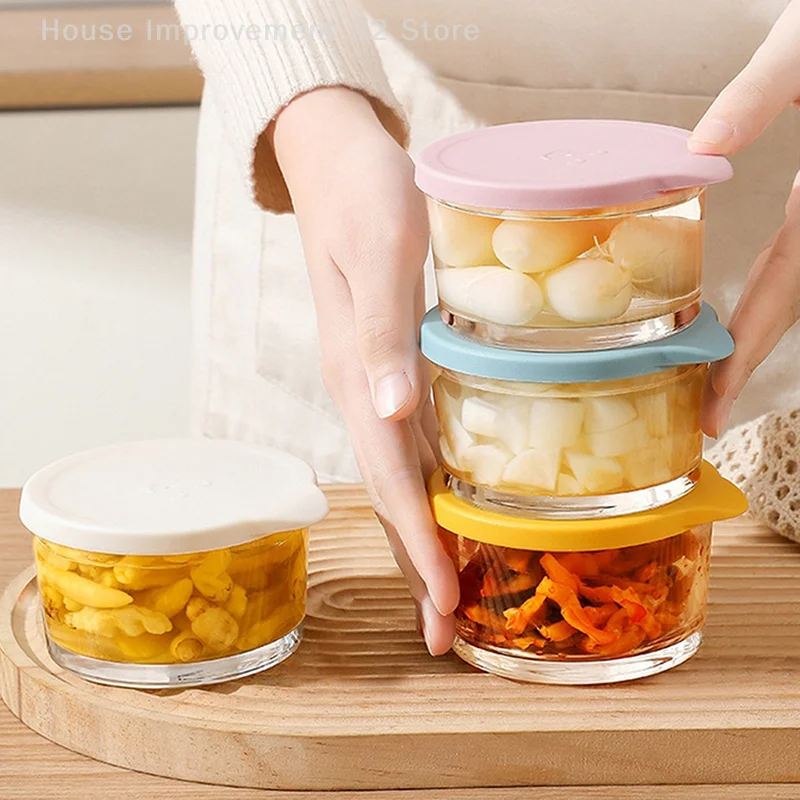 Безопасный круглый контейнер для хранения продуктов в микроволновой печи, герметичная банка из боросиликатного стекла, герметичная банка для хранения фруктов и овощей на холодильнике