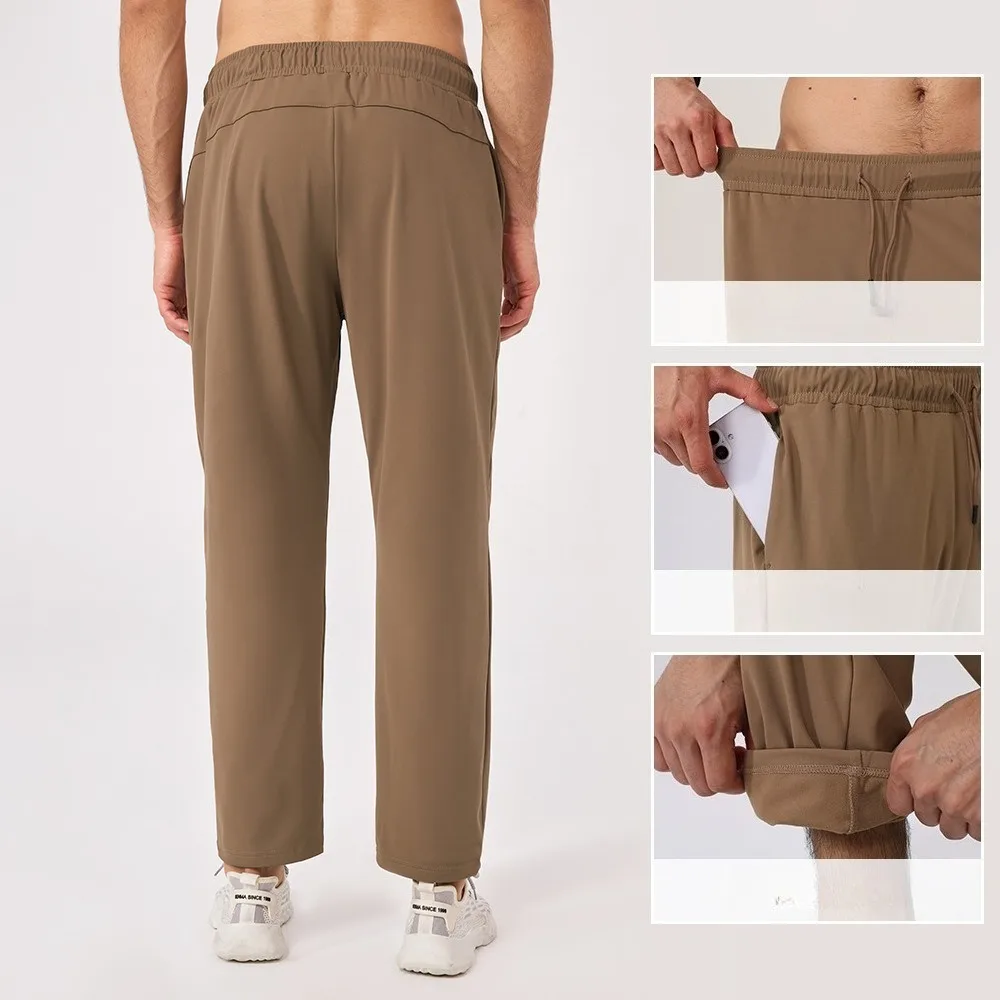 Men Winter Fleece Lined Joggers Loose Elastic Tapered Fitness Pants Warm Outdoor Casual Long Trousers For Running Workout