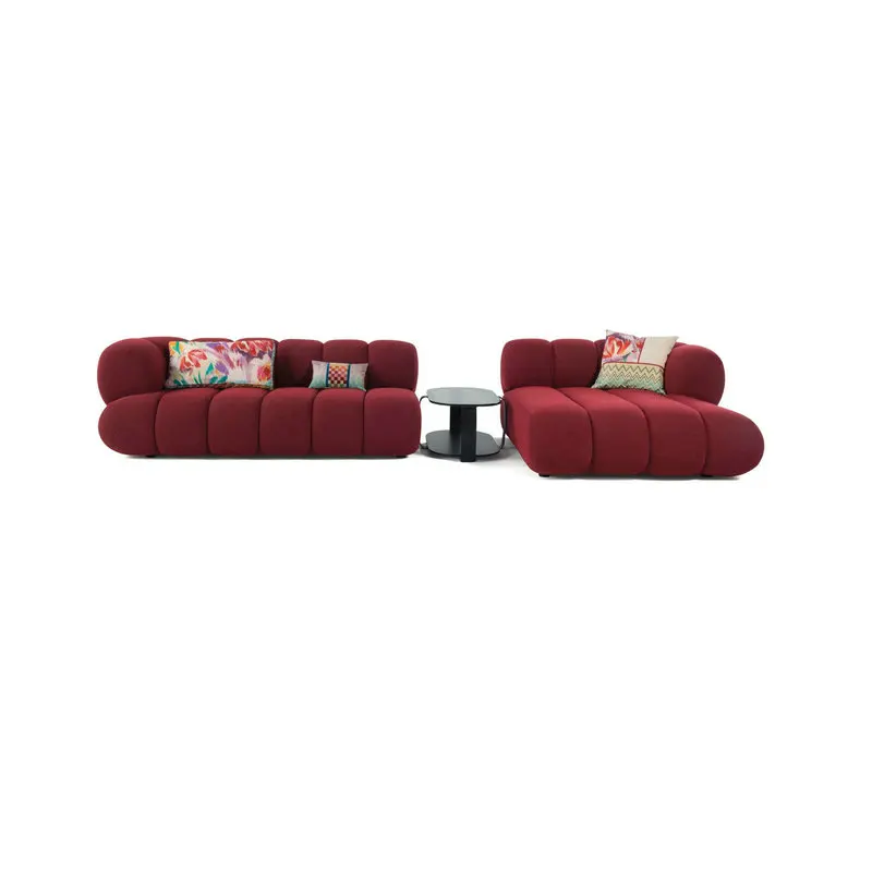 

#Italian Design Velvet Living Room Sofas Teddy Upholstered Corner Couches Villa Modern Luxury Modular Sectional Sofa