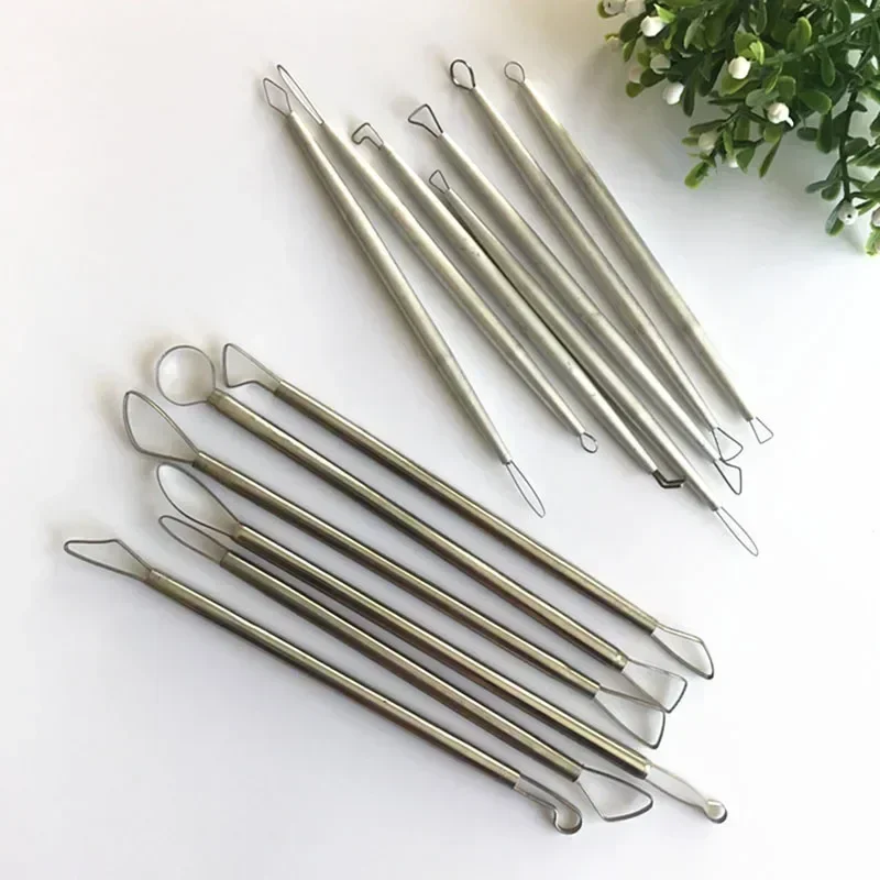 Stainless Steel Aluminium Handle Scraper Pottery Ceramic Carving Tools Clay Sculpting DIY Tool