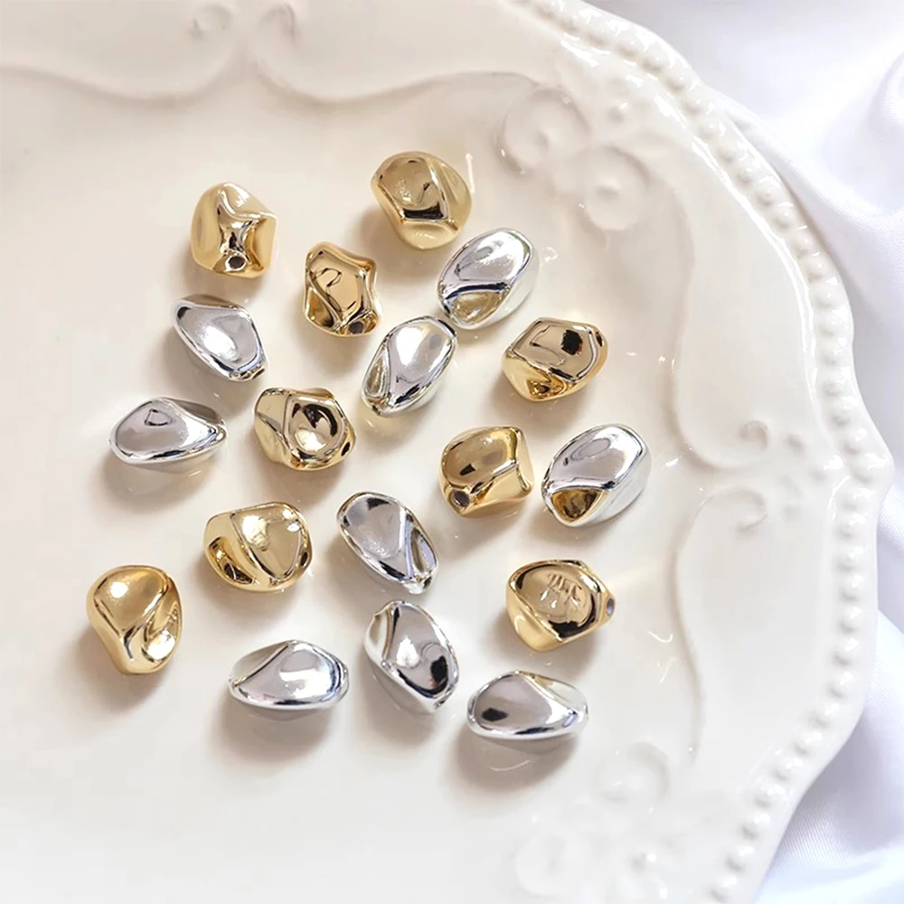 

10 PCS Irregular Resin Electroplated Straight Hole Beads DIY Makes Fashionable Jewelry Necklace Bracelet Accessories Materials