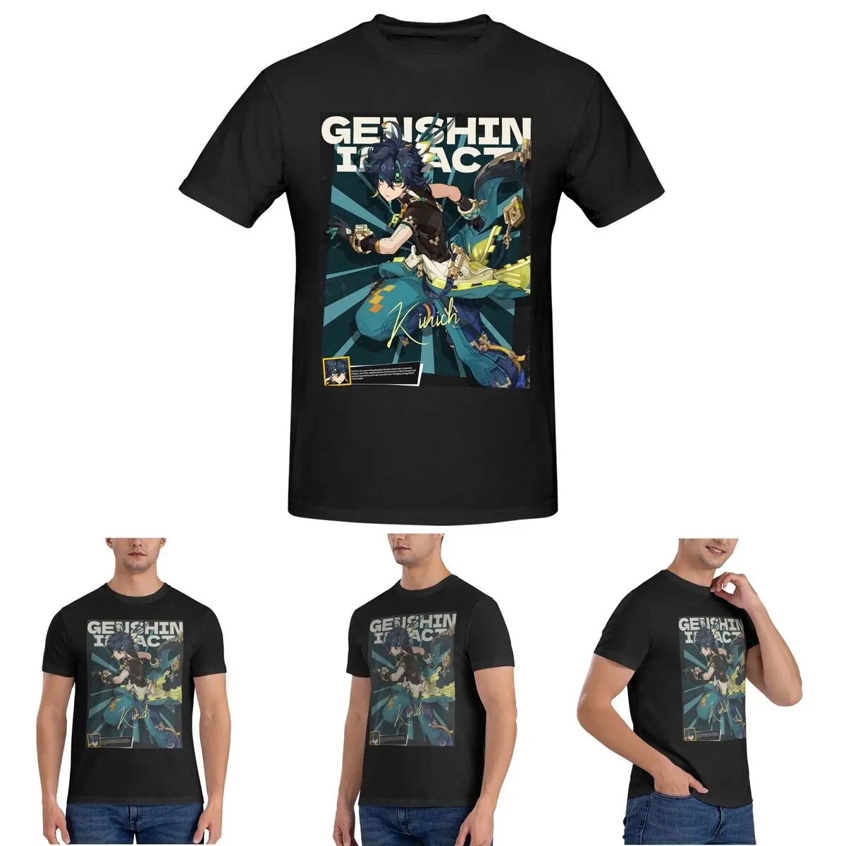 

Kinich Sunblast Genshin Impact футболка для мужчин, хлопковые футболки большого размера, мужские футболки с коротким круглым вырезом, летняя одежда, топы S-6XL
