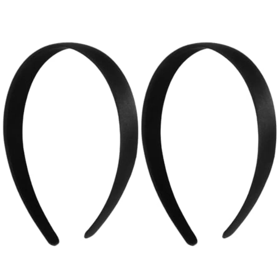 

2Pcs Headbands for Women Girls Satin Headband Women Plain Wide Hair Band Hoops Fashion Elastic Solid Hairband Accessories for M