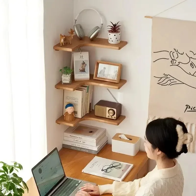 

Новая угловая полка из массива дерева, штатив, сосновая стена, перегородка без перфорации, угловая полка для гостиной