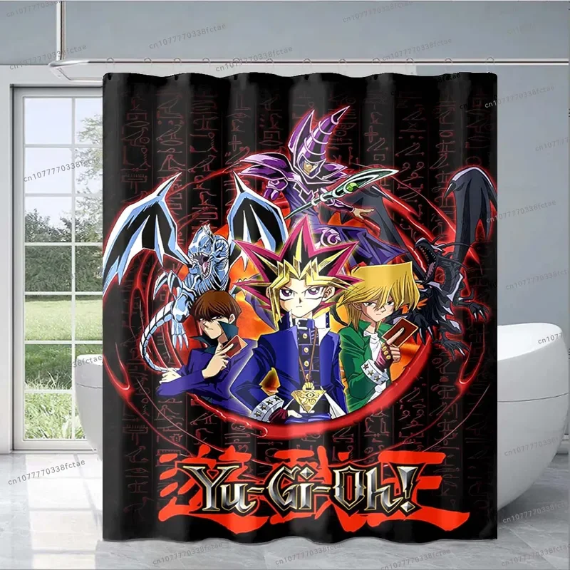 Yu Gi Oh anime card shower curtain cartoon game shower curtain KID'S bathroom fashion decorative shower curtain birthday gift