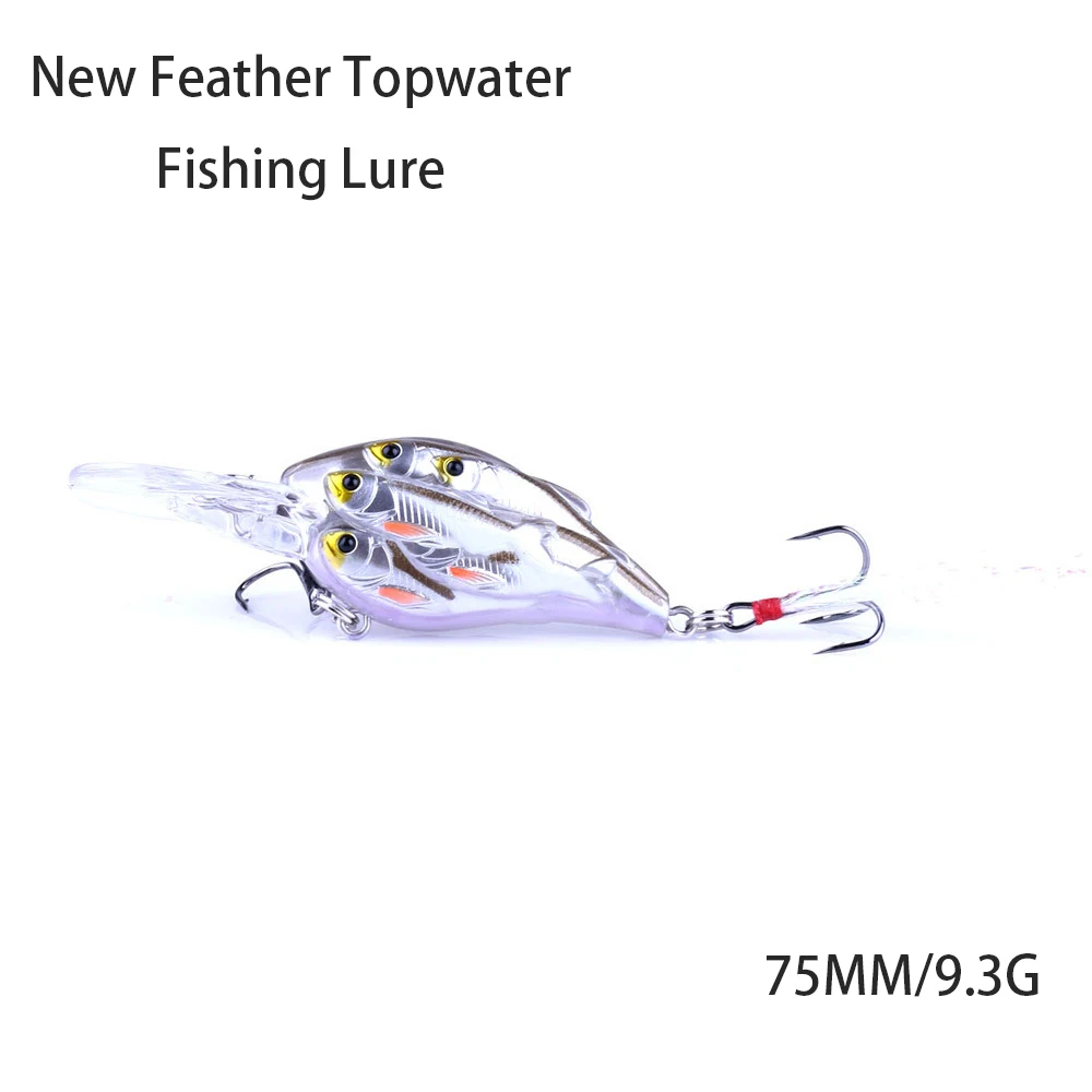 

Feather Hook Rock Road Lure 75mm /9.3g New Feather Topwater Fishing Lure Fishing Accessories Artificial Hard Bait Trout Bait