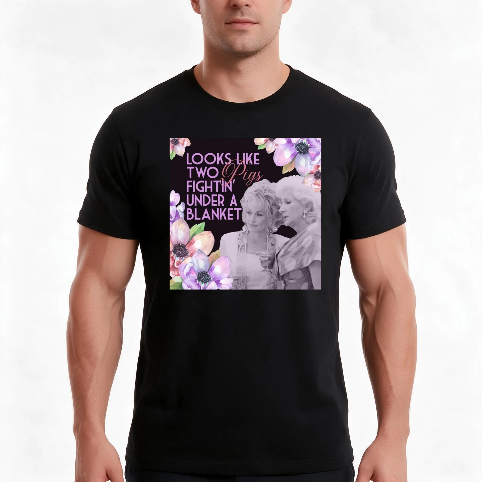 Steel Magnolias Clairee Two Pigs Fighting Under a Blanket Funny Movie Quote T-Shirt Summer Casual Cotton Tee Unisex Men Women