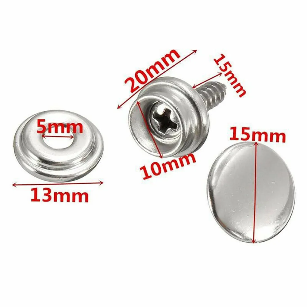 30pcs/Set Snap Fastener Stainless Canvas Capos Screw Tent Marine Boat Canvas Cover Tools Sockets Buttons Car Canopy Accessories