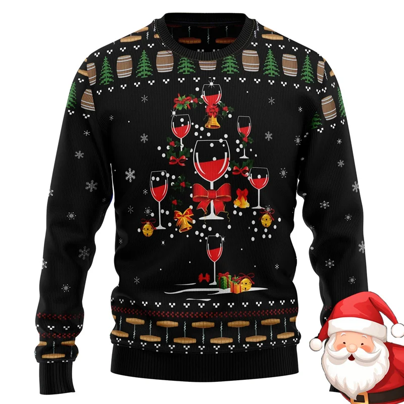 شجرة عيد الميلاد تصميم هوديس للرجل سترة عيد الميلاد للنساء الرجال شخصية فريدة من نوعها جولة الرقبة البلوز الرجال y2k الملابس #3