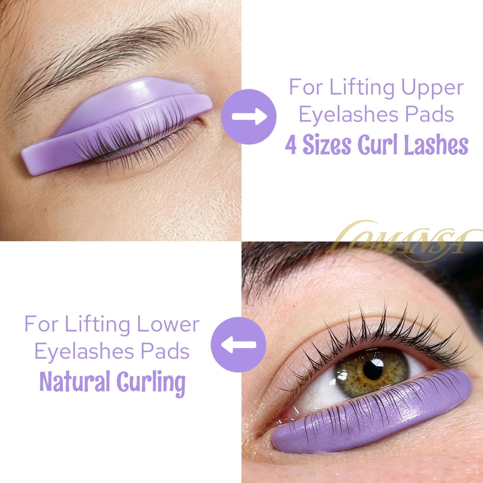 Lomansa 7 par L Curl Silicone Eyelash Perm Pads Sticky Lashes Rod Shield Lifting 3D Eyelash Curler Akcesoria do makijażu Narzędzie — zdjęcie 6