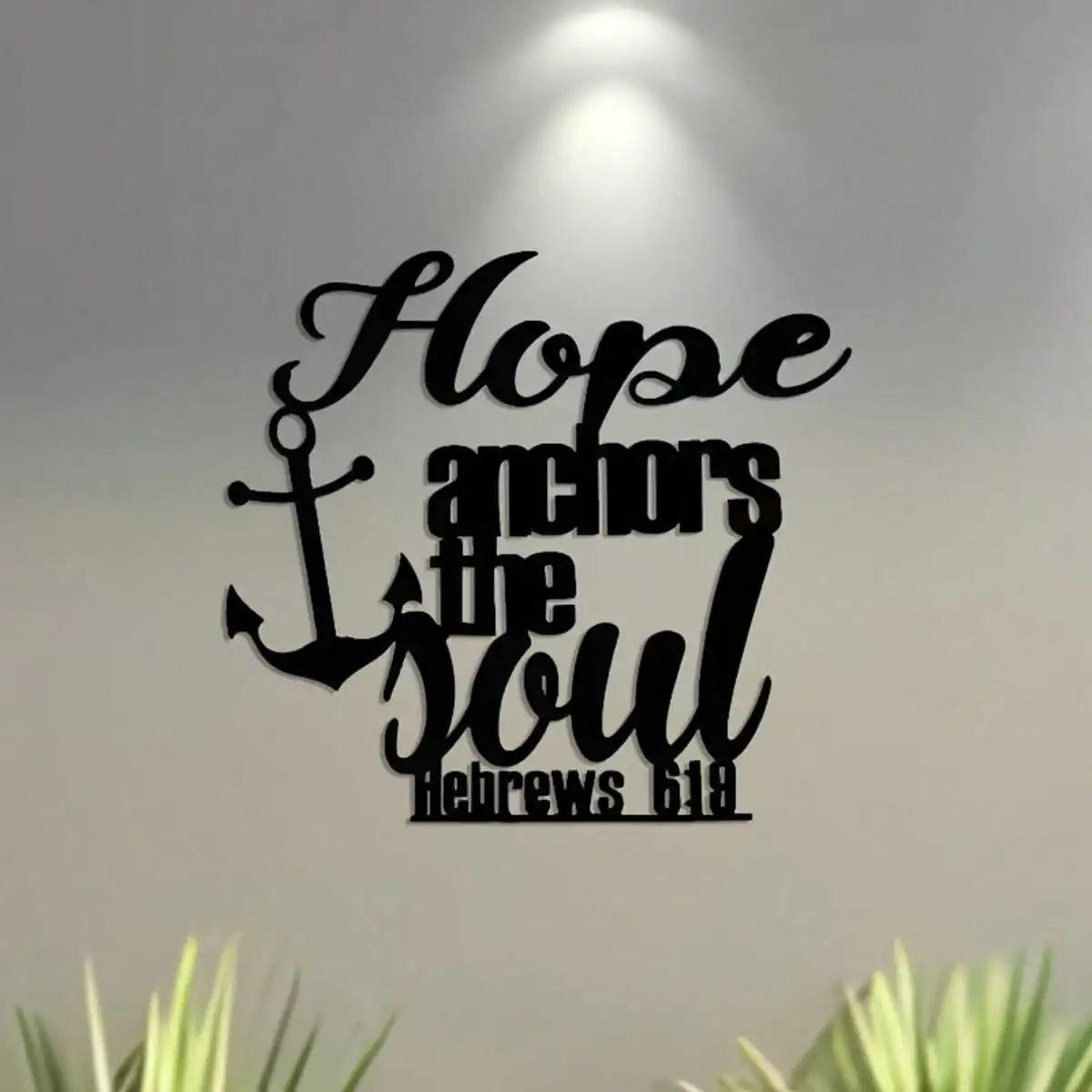 Hope Anchors Soul Bible Verse Iron Wall Art Handcrafted Metal Decor Home Office Christmas Halloween New Year Gift Ornament