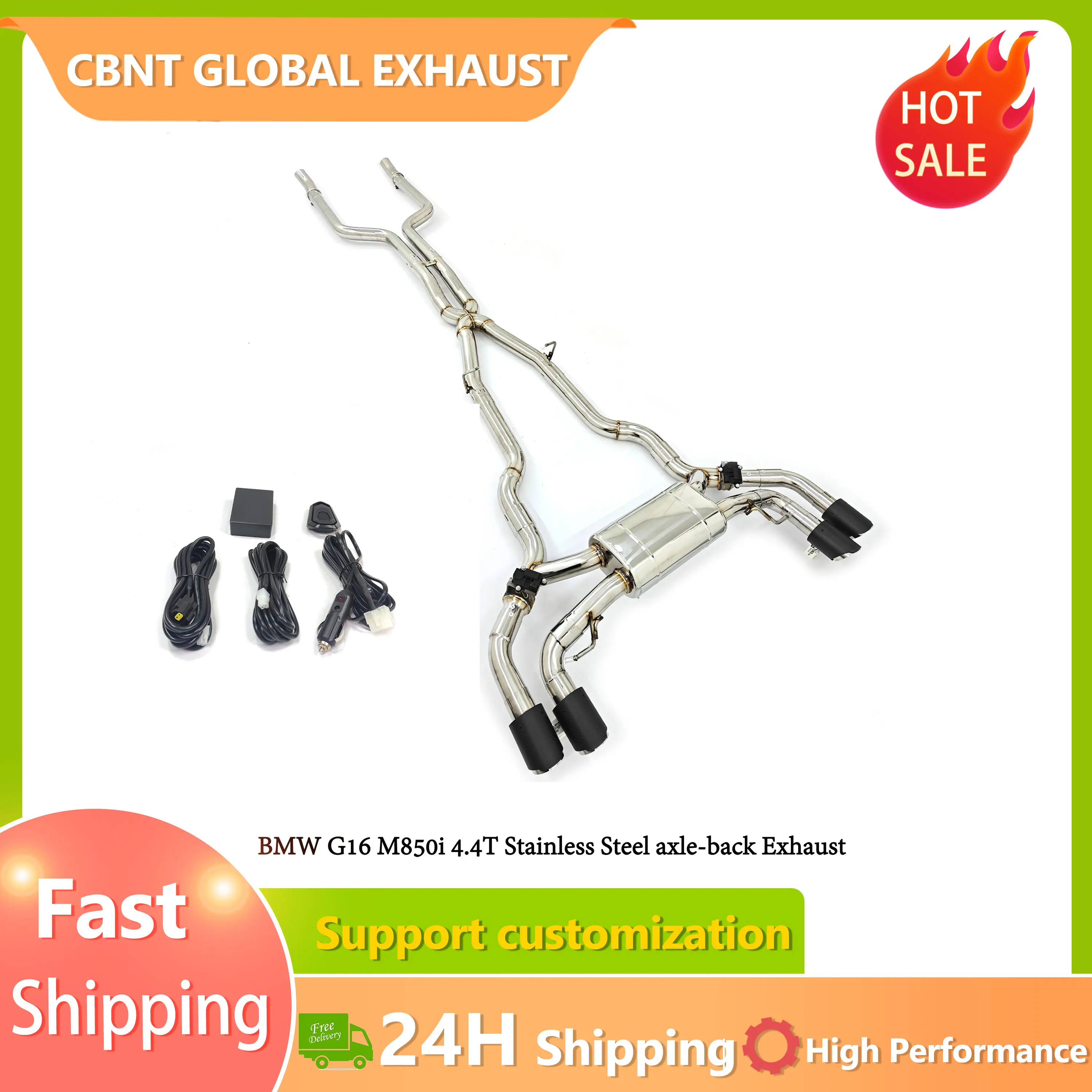 

CBNT Valved Muffler Valvetronic Exhaust Catback for BMW M850i G14 G15 G16 4.4TT V8 Exhaust Pipe With Exhaust Tips Fast Shipping