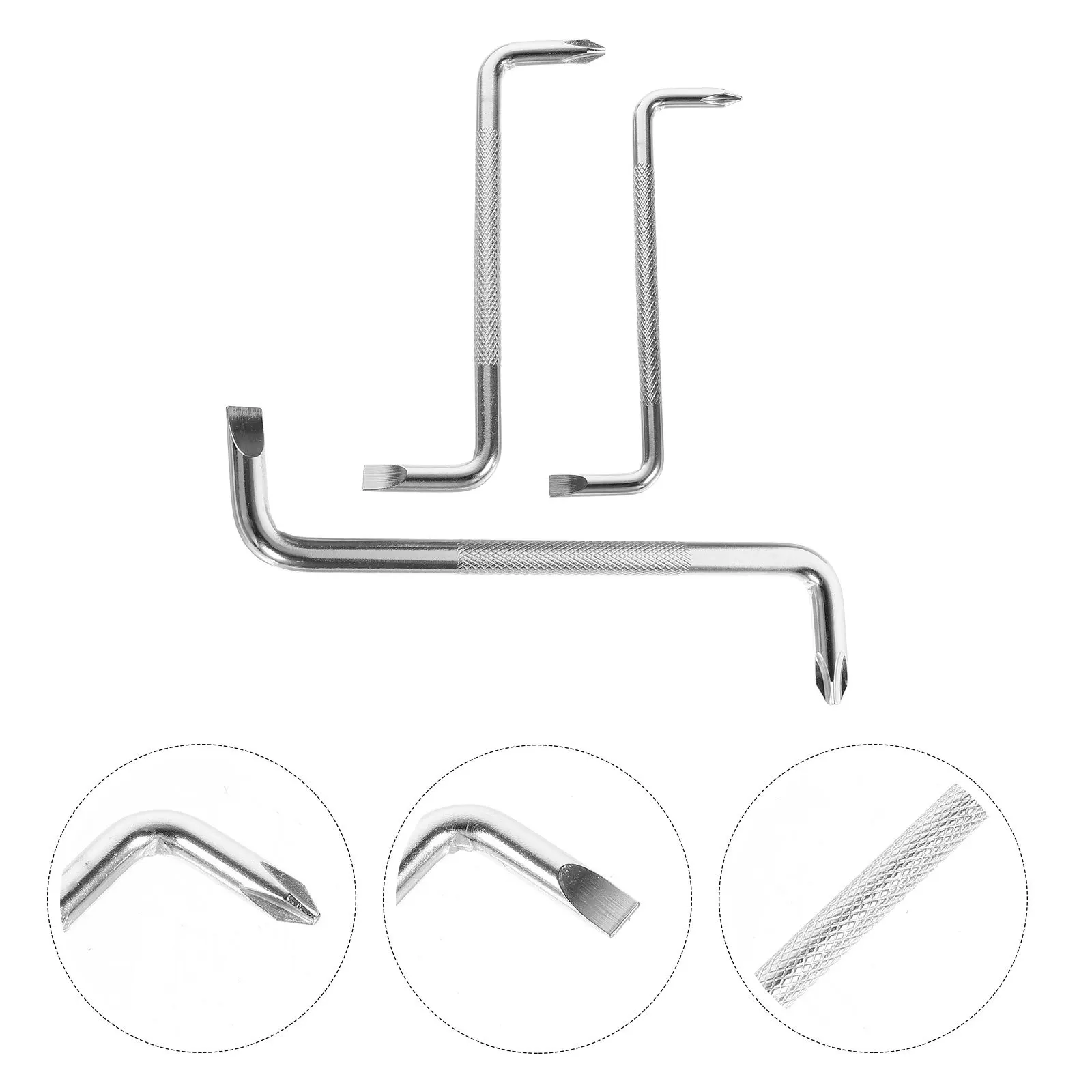 

3pcs Right Angle Screwdriver Set Z-Type Angled Screwdriver For Tight Spaces Double Head Offset Tool Carbon Steel