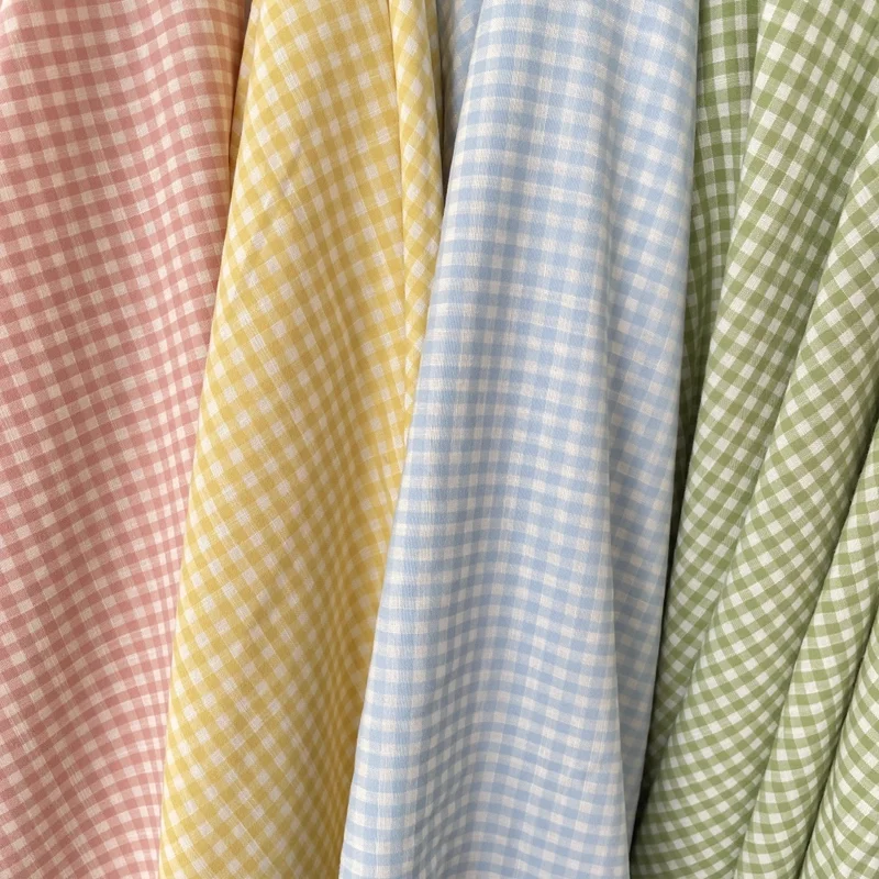 

Fabric Cotton Polyester Checkered Dresses Shirts Bed Sheets Duvet Covers Pillowcases Tablecloths DIY Fabrics