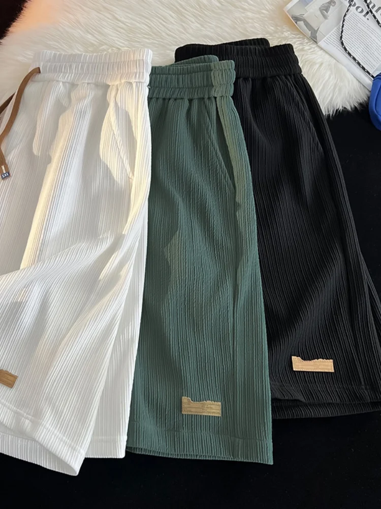 

Ice Silk Men's orts Summer Thin Loose Sports Five-Point Casual Straight American Baskeall Pants Cool Feeling Lightweight