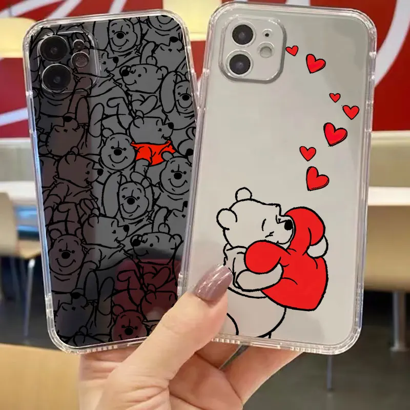 Winnie The Pooh Cute Phone Case for Vivo Y02 Y03 Y12 Y15S 4G Y16 Y17 Y17S Y19 Y20 Y20S Y20i Y21 Y21S Y21A Y22S Y27 4G Cover