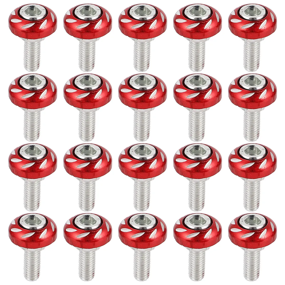 

20Pcs 6Mm Aluminum Alloy License Plate Fasteners Motorcycle Screws Electrocar Motorbike Refitting Decorative Strong Fixation