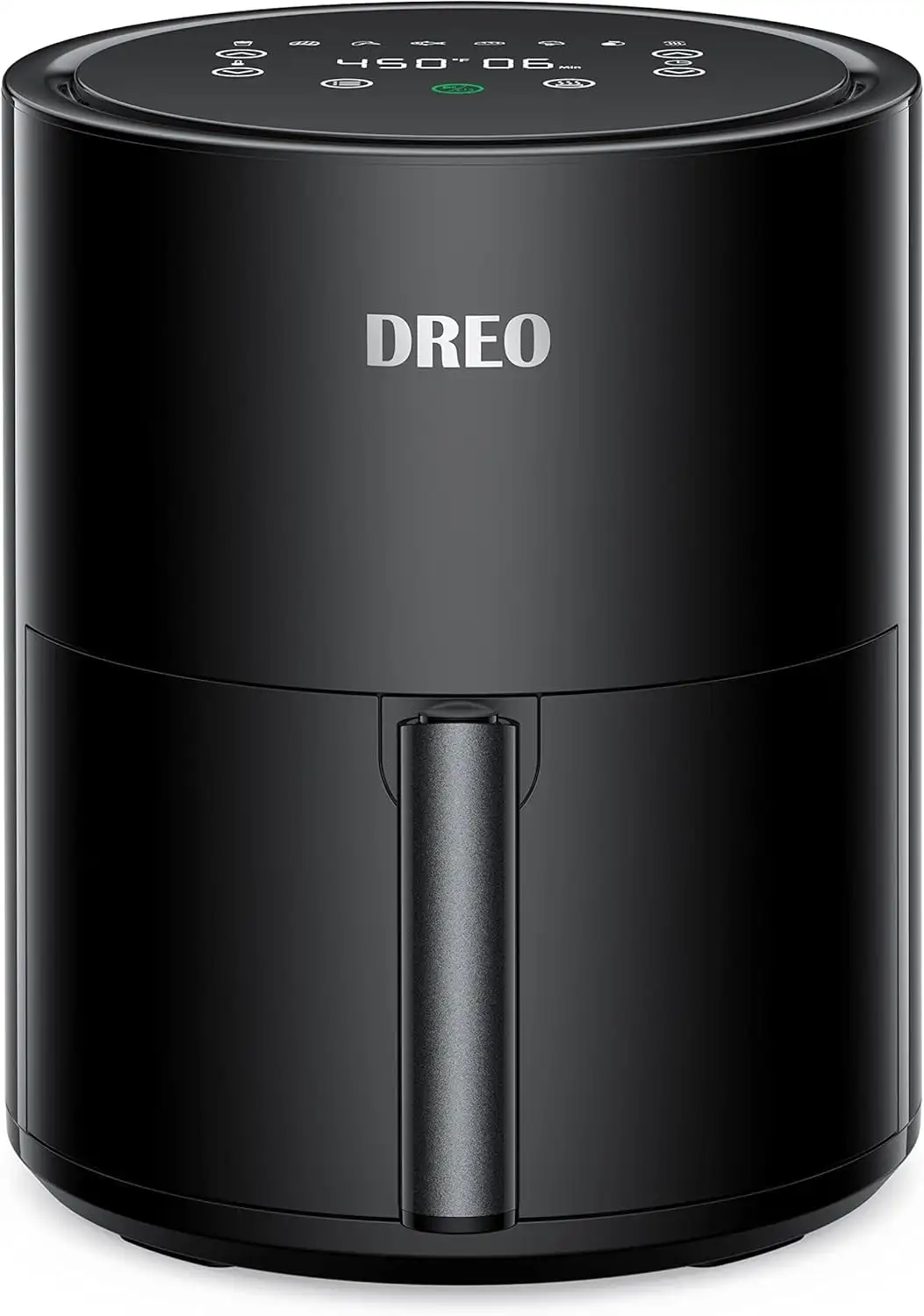 Dreo Air Fryer - 100℉ to 450℉, 4 Quart Hot Oven Cooker with 50 Recipes, 9 Cooking Functions on Easy Touch Screen, Preheat, Shake