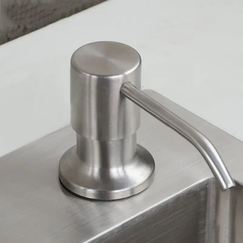 

Soap Dispenser for Kitchen Sink Stainless Steel Refill From The Top Built in Design for Counter with Liquid Large Bottle