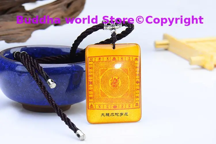 آسيا تايلاند التبت البوذية فعالة الذهب احباط Shurangama تعويذة الكتاب المقدس تميمة آمنة حسن الحظ بوذا قلادة البوذية #3
