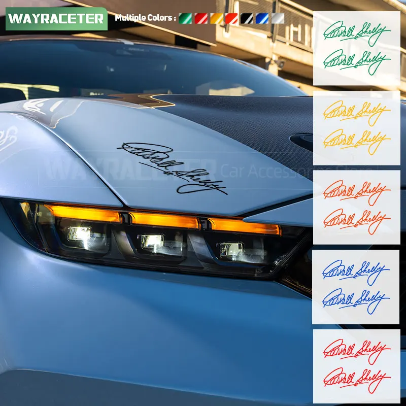 2 Pcs Signature Carroll Shelby Graphics Reflective Vinyl Decal Car Sticker For Ford Mustang Dark Horse 2024 F150 Accessories