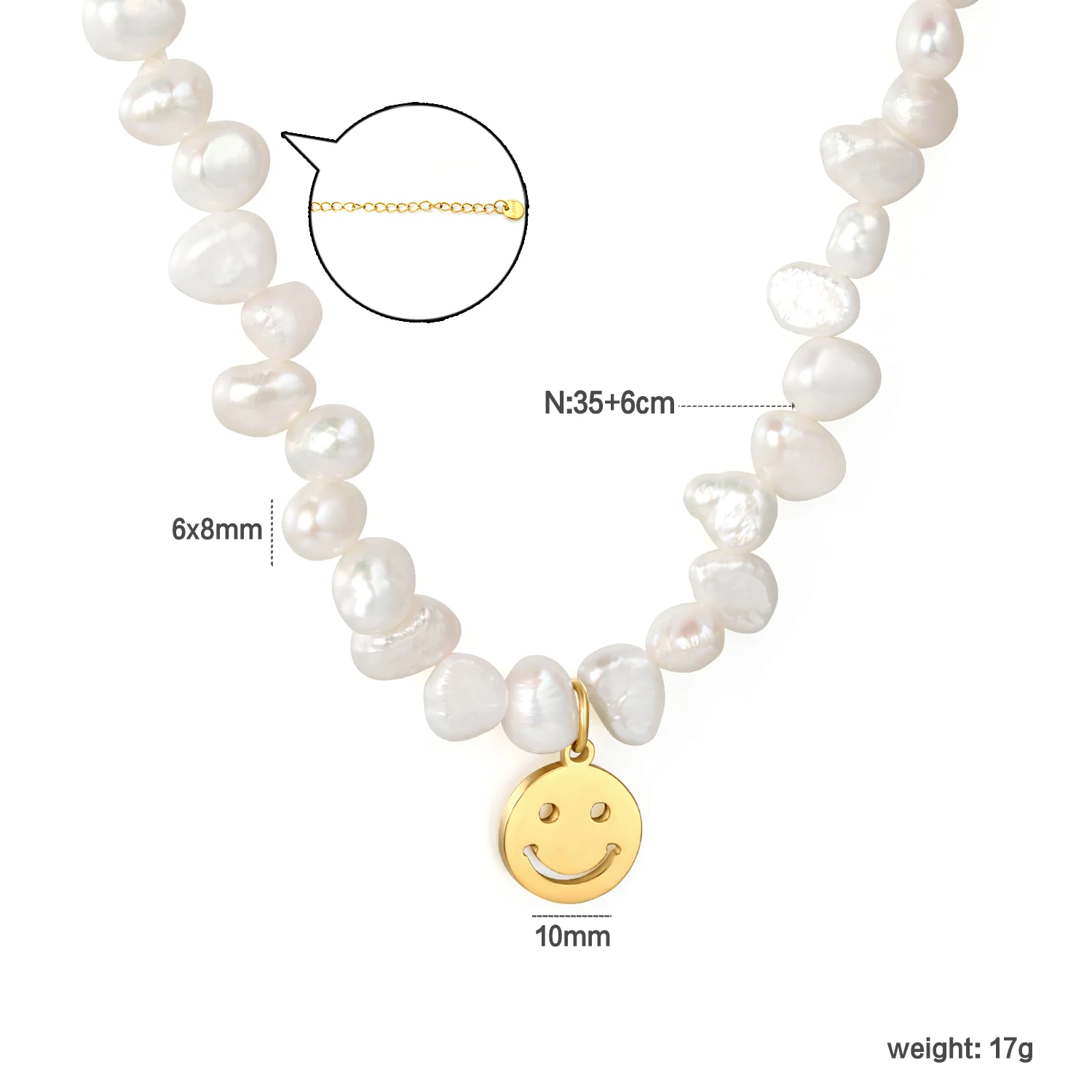 Bohemia Natural Serveral Pearls Chain Necklaces Smile Face Pendant Clavcle Collier Elegant Woman Birthday Party Gifts Accessory