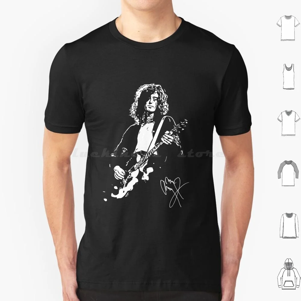 Jimmy Page Guitar 2 T Shirt 6Xl Cotton Cool Tee Jimmy Page Robert Plant Led Music Band Guitar 70S Retro Jimmy Classic Hippie