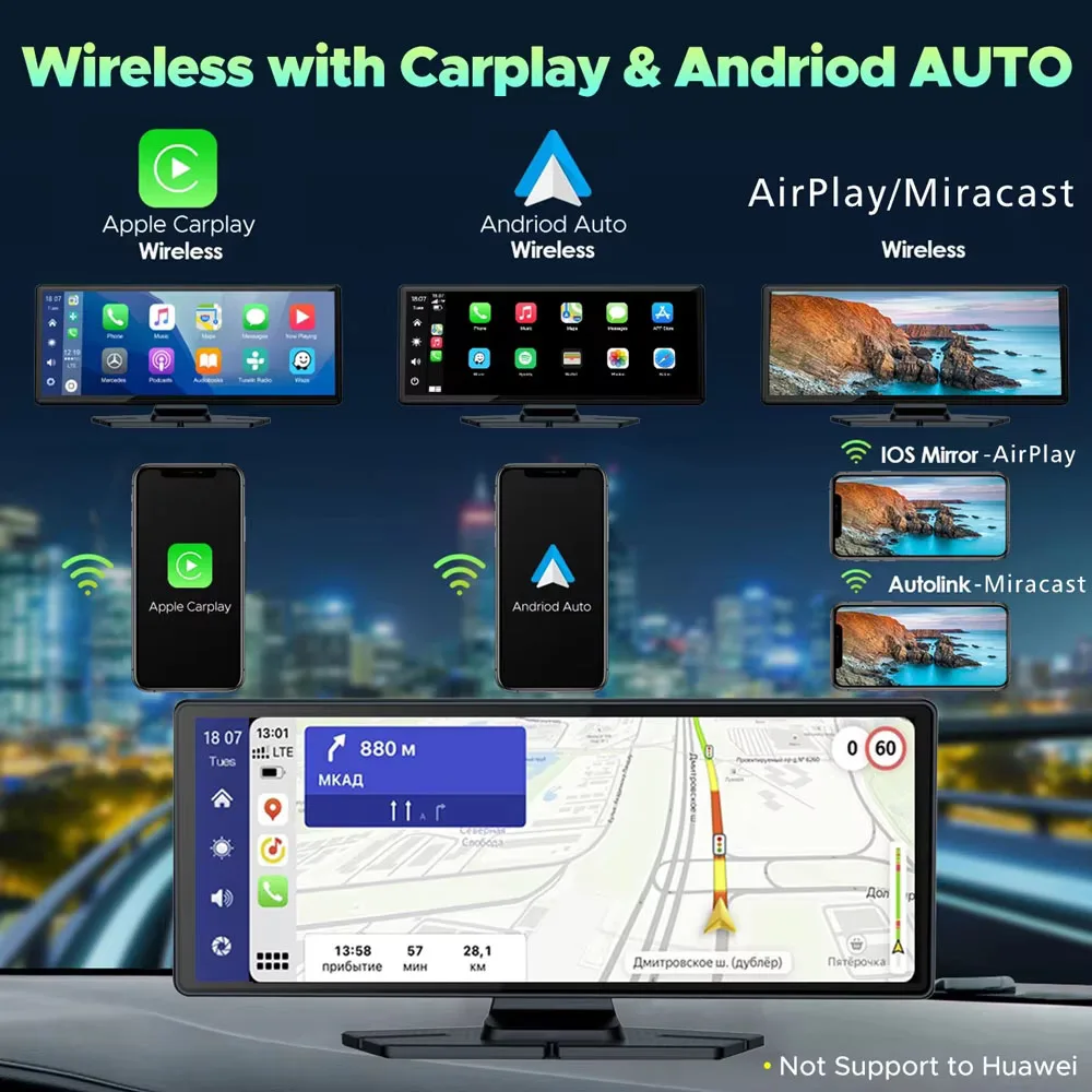 4K 3840*2160P Dash Cam Carplay Android Auto GPS 5G WIFI FM BT Car Dvr Dual Lens Black Box Dashcam Truck Camera Drive Recorder view 2