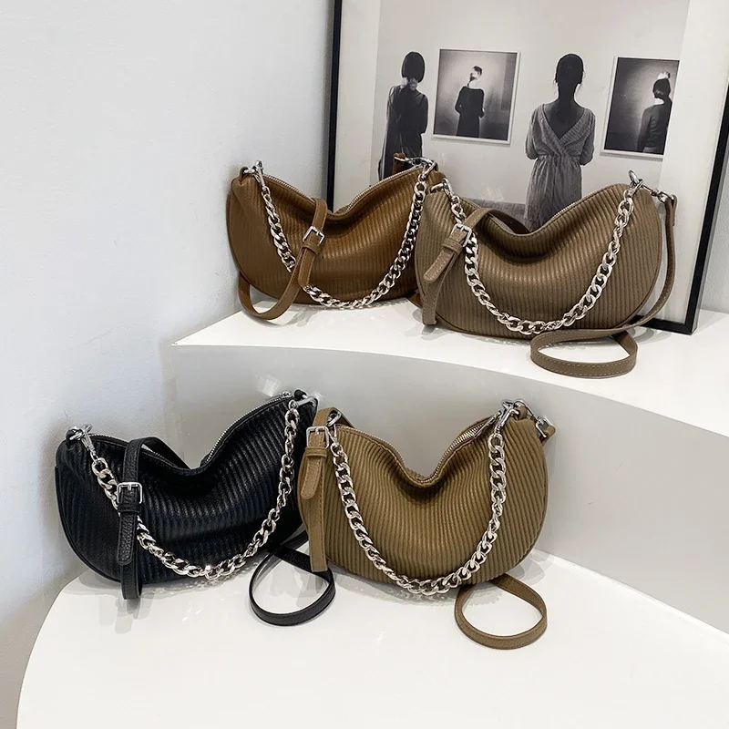 Trendy Chain PU Women's Crossbody Bag 2024 New Hot Selling Versatile Large Capacity Shoulder Bag Fashionable Women's Bag