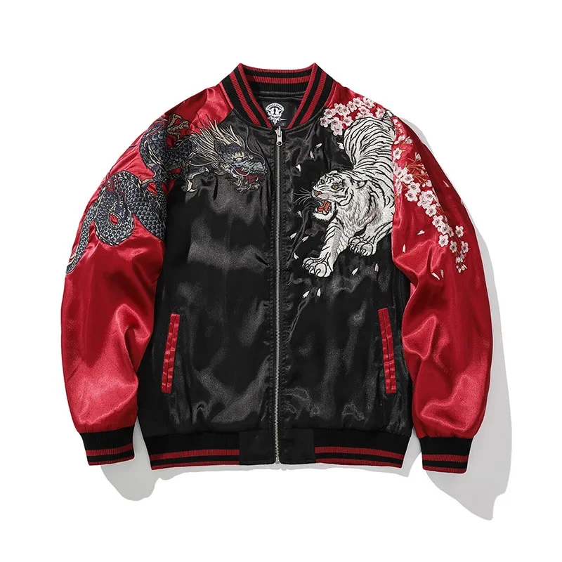 MAIDANGDI Autumn winter China-Chic new Chinese style heavy industry quadruped embroidery coat men couple splicing autumn jacket