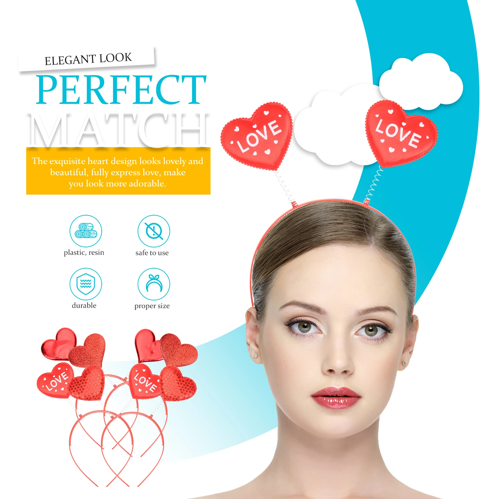 

4 шт., повязки на голову с сердечками на день Святого Валентина, аксессуары для волос для вечеринки, головные уборы для взрослых, повязки на день Святого Валентина, повязка на голову с купидоном