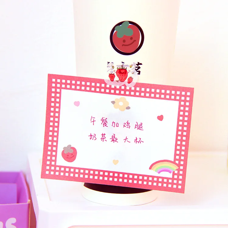 50 Sheets Nette Rosa Erdbeere Notizen Student Study Notes Plan Papier Notizen Papier Notizblock Kawaii Memo Pad