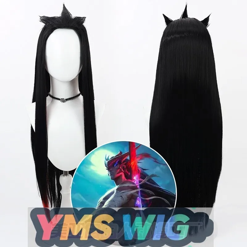 

[YMS WIG] Hero Yongen Alliance Default Skin Yongen Cos Wig Black Long Exudes Big Back Head