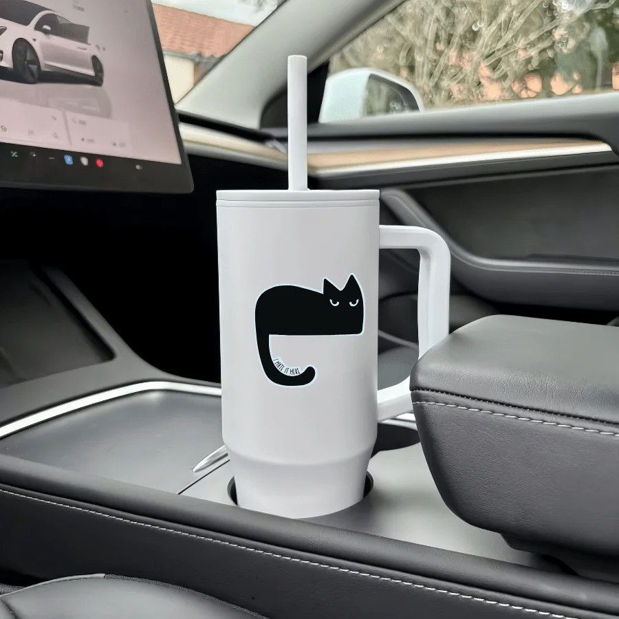 

Funny Cat Vinyl Sticker, Playful Glossy Decor Decal for Laptop & Water Bottle, Perfect Gift