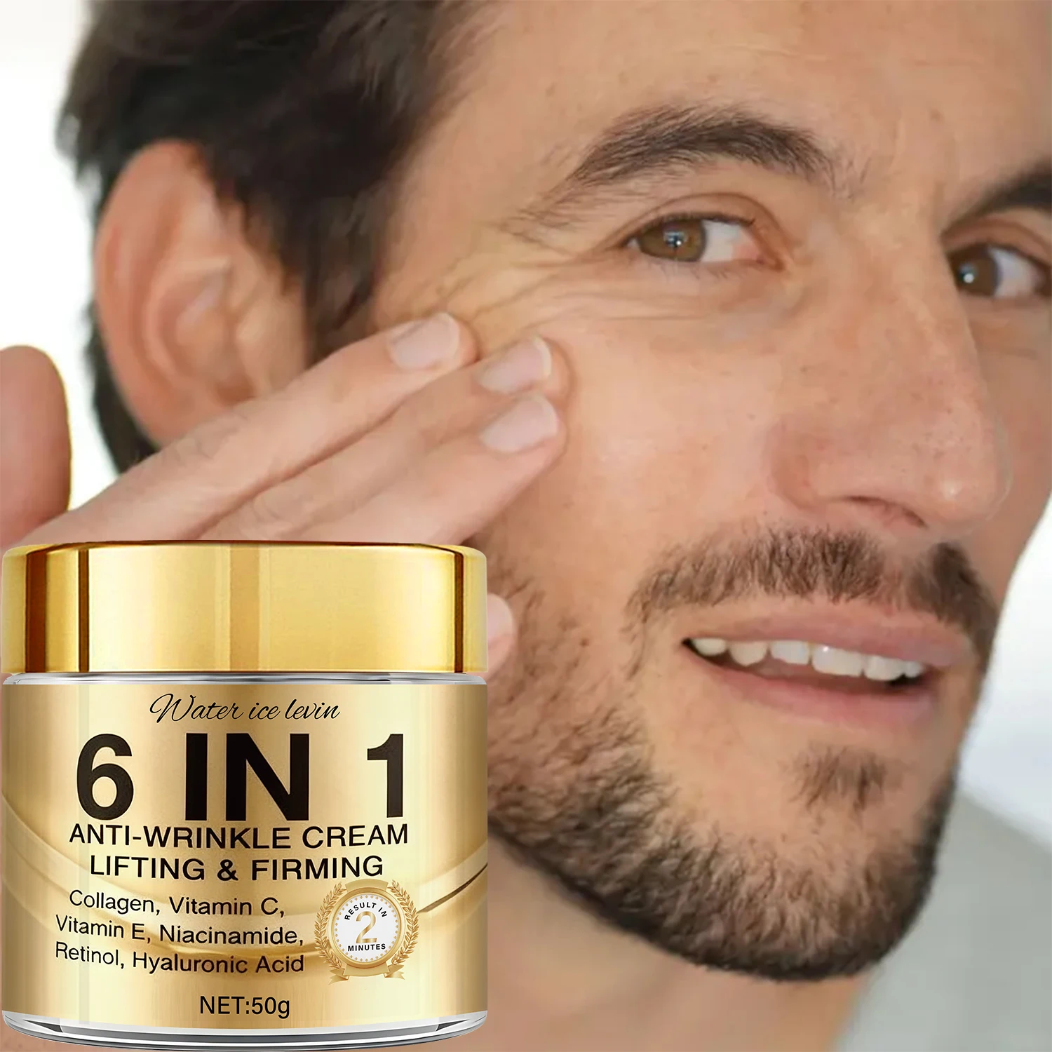 Crema antiarrugas 6 en 1 con colágeno, retinol y ácido hialurónico, levanta, firmeza y nutre para una piel más suave y segura
