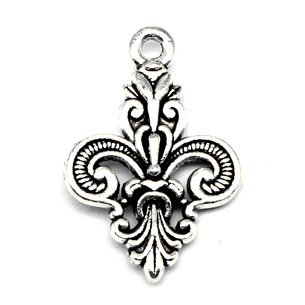 10pcs 23x16mm Flowers Charms Pendants For Jewelry Make Accessories Party Jewelry Antique Silver Color