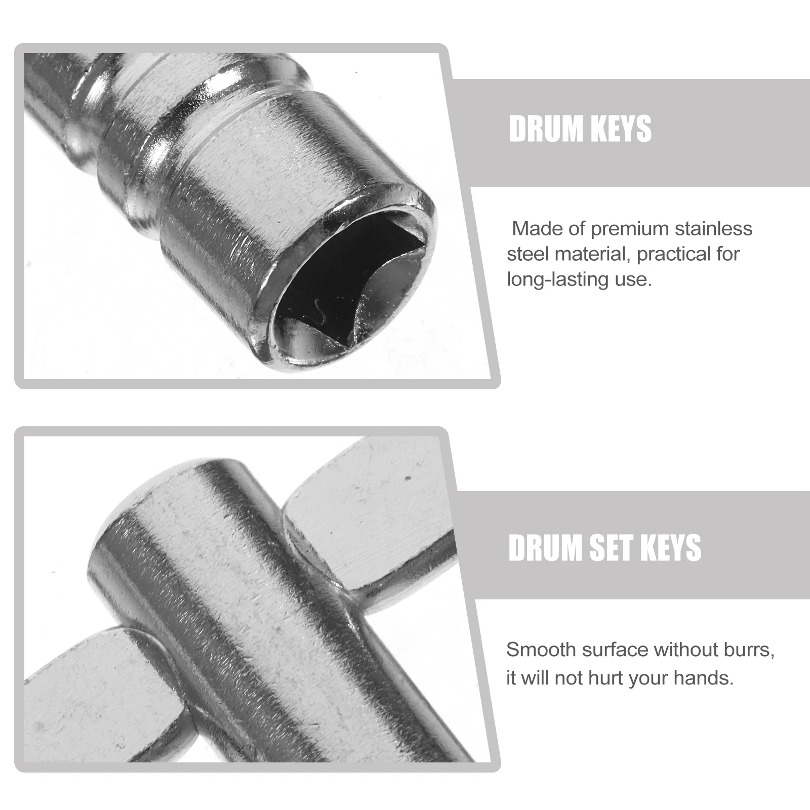 

6pcs Drum Keys High Quality Stainless Steel Durable Set Adjustment Wrench Instrument Tool Suitable Drums Snare Percussionists