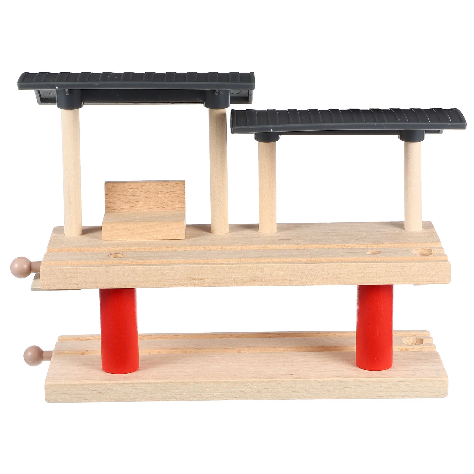 

Train Track Accessories Woody Station Platform Games Decorative Wooden Railway DIY Funny Model Child