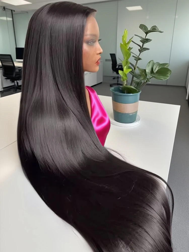 30 Zoll 200 Dichte Frontal Perücke für Schwarze Frauen Brasilianische Perücken 100% Echthaar Knochenglatte 13x6 HD Transparente Lace Front Perücken